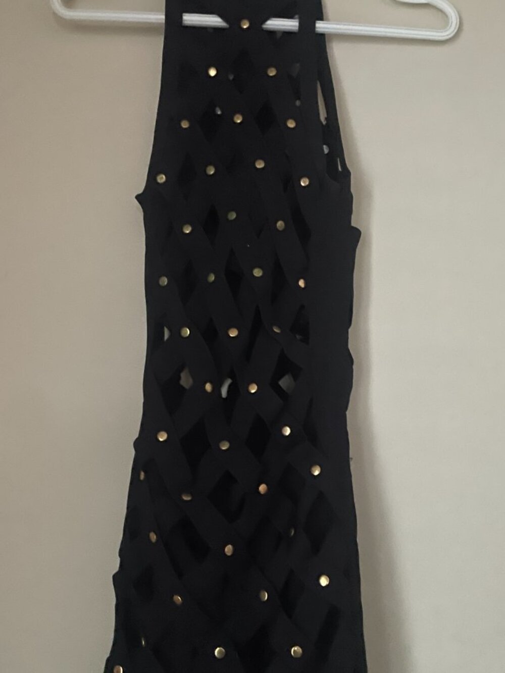 Black Cutout Stud Detail Bodycon Dress
